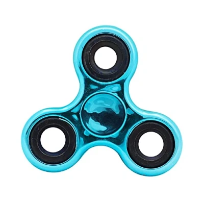 Imagen de Toyland® Fidget Hand Spinner Alivio del estrés y la ansiedad Colores Surtidos (Turquesa metálica Anillos Negros)