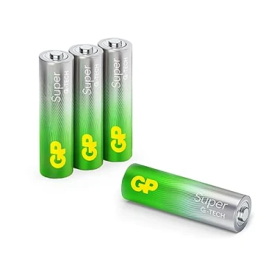 Imagen de GP Pilas alcalinas AA Mignon, LR06, 1,5 V, 4 Unidades, Ideales para La alimentación de Dispositivos Uso Diario. Nueva tecnología G Tech