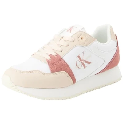Imagen de Calvin Klein Jeans Runner Low Lace Mix ML BTW YW0YW01436, Zapatilla de Running Mujer, Blanco (Bright White/Whisper Pink), 39 EU