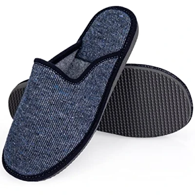 Imagen de ESTRO Zapatillas de Casa Hombre Pantuflas Algodón con Suela Memoria Antideslizante F17 (43, Jeans)