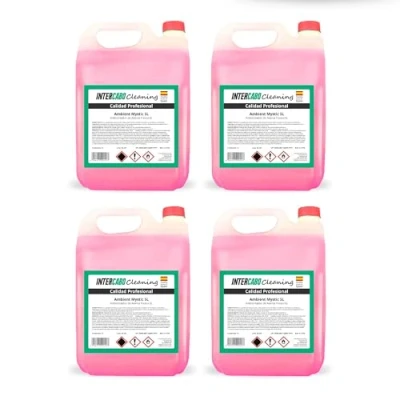 Imagen de Pack de 4 Garrafas 5L Ambientador liquido Aroma fresco Concentrado duradero y Profesional Limpieza