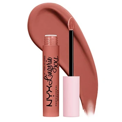Imagen de NYX Professional Makeup Lip Lingerie XXL, Labial líquido de larga duración, Cobertura mate 16H, Tono Turn On