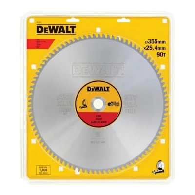 Imagen de DeWalt DT1927 QZ Hoja para sierra circular estacionaria, 355 x 25,4 mm, 90D acero TCG +1, 5º