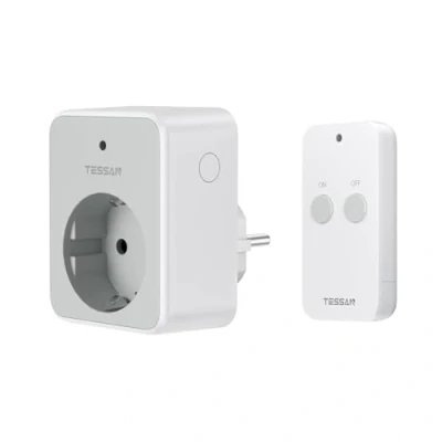 Imagen de TESSAN Enchufe con Mando a Distancia Inalámbrico, de Alcance 30,5M, 3600W Control Remoto Conmutable y Magnético, Programable