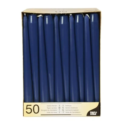 Imagen de PAPSTAR 17965 50 Velas de candelabro (diámetro: 2,2 cm, Longitud: 25 cm), Color Azul