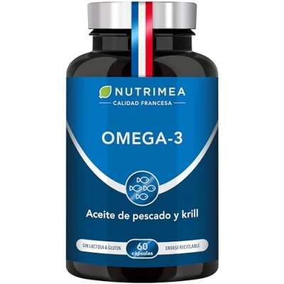Imagen de Omega 3 Aceite de Pescado Krill 1000 mg 4 Veces Potente DHA EPA Acidos Grasos Omega3 Capsulas Antioxidante Corazón Reduce Colesterol Azucar en Sangre Fish Oil Complemento Alimenticio Premium