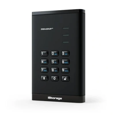 Imagen de iStorage DiskAshur3 HDD 2TB Negro Disco duro portátil seguro protegido por contraseña Resistente al polvo y agua Cifrado de hardware