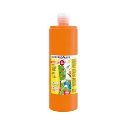 Imagen de Eberhard Faber 578915 Pintura para dedos EFA Colour, naranja cadmio, 750 ml, de secado rápido y lavable