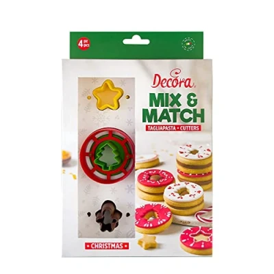 Imagen de DECORA 0255044 SET 4 CORTADORES GALLETA RELLENA NAVIDAD