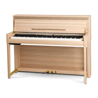 Imagen de Classic Cantabile UP 1 LA Piano Vertical Digital 88 Teclas con Peso Teclado electronico USB, MIDI, 40 voces, 256 polifonía Organo musical función de grabación Mp3 Roble Claro