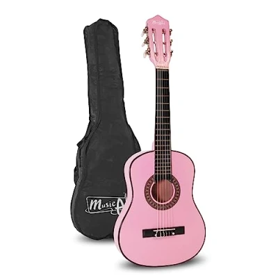 Imagen de Music Alley Guitarra acústica clásica MA 51 para niños y jóvenes, rosa, tamaño medio