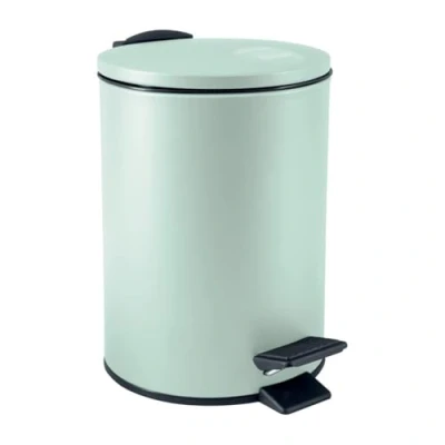 Imagen de Spirella Papelera Adelar 3 litros (Acero Inoxidable, con Descenso automático y Cubo Interior, Cierre Suave), en Verde Mate