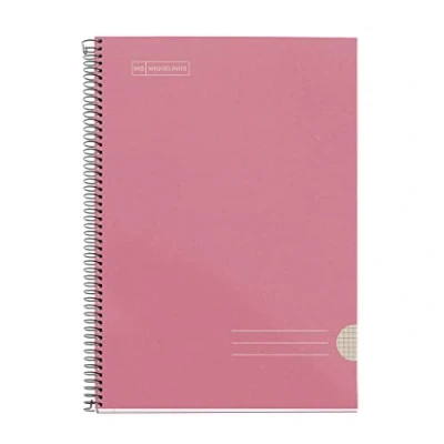 Imagen de Miquelrius Cuaderno Reciclado, Tamaño Folio (215 x 309 mm), 80 Hojas de g/m², Cuadrícula 4x4 mm, Encuadernado Espiral, Color Rosa