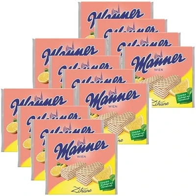 Imagen de Manner Gofres de limón crujientes (5 capas, 75 g, 12 unidades)