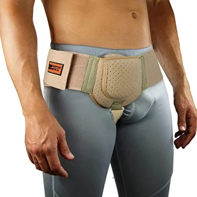 Imagen de Everyday Medical Hernia Guard I Cinturón de Inguinal para Hombres Lado Izquierdo o Derecho Braguero Soporte con Correa Cintura Ajustable BEIGE L/XL
