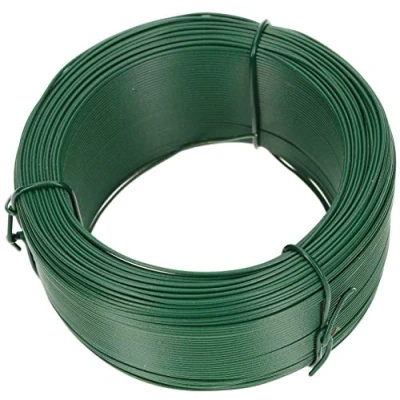 Imagen de KOTARBAU® Rollo de Alambre Acero plastificado con Acabado en Verde, Ø 0,7 mm 100 m, Atar Flexible para floristería o jardín, Plantas trepadoras y hortalizas, Bricolaje