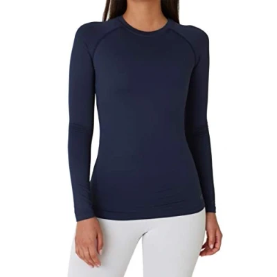 Imagen de TCA Camiseta Termica Mujer Deporte Manga Larga con Tecnología SuperThermal Camisetas Termicas para Running Gym Crossfit Azul Oscuro, S