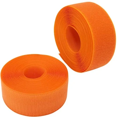 Imagen de AERZETIX C66000 Cinta/rollo de scratch 50mm 5 metros auto agarre organizador/sujetacables tira enganche bolsa prenda correa color: naranja en poliamida y poliéster