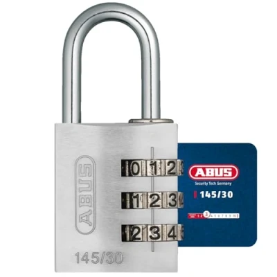 Imagen de Abus 145/30_PLATA Candado aluminio combinacion 30mm 3 dígitos plata