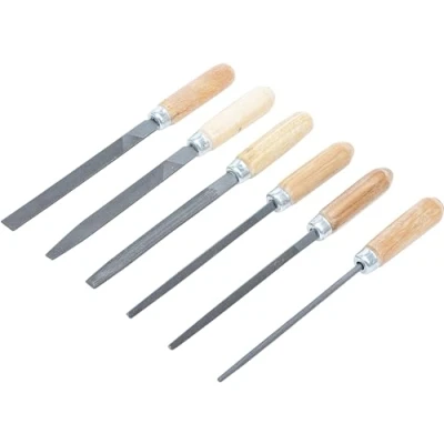Imagen de BGS Diy 50204 Juego de limas para llaves mango madera 100 mm 6 piezas