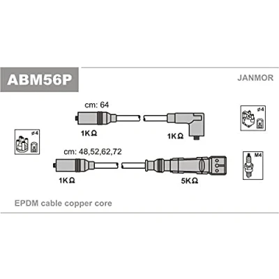 Imagen de JANMOR ABM56P Juego de Cables Encendido SEAT: Ibiza 2