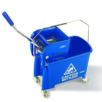 Imagen de Clim Profesional Cubo de fregado Mini 20 litros con 4 Ruedas y Prensa para escurrir. Tamaño Especial sitios reducidos. Color Azul