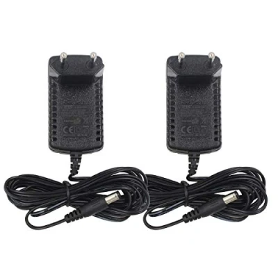 Imagen de Security 01 Pack de 2 adaptadores alimentación CC 9 V 1 A, conector 5,5 mm x 2,1 mm, positivo central