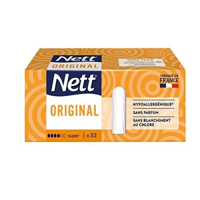 Imagen de Nett Original Tampón sin aplicador, super, caja de 32 sellos