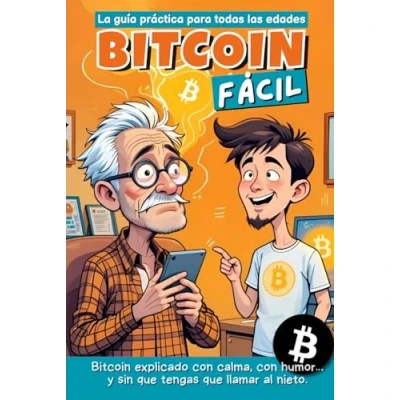 Imagen de Bitcoin FACIL: la guía PRACTICA para todas las edades explicado con calma, humor… y sin que tengas llamar al experto de familia.