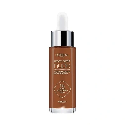 Imagen de L&#039;Oreal Paris True Match Nude Suero tintado rellenador, 1% de ácido hialurónico, uniforma, ilumina e hidrata la piel al instante, sombra 8 10, profundo