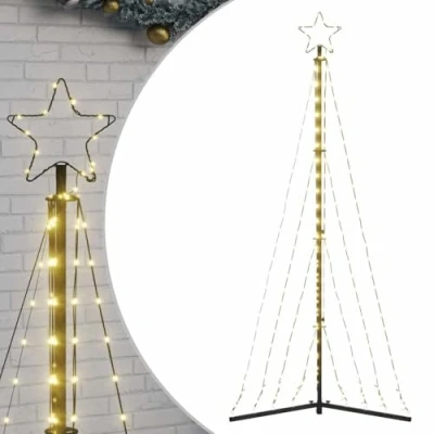 Imagen de vidaXL Luces para árbol de Navidad 339 Leds Blanco cálido 187 cm, luz Navidad, LED, jardín, LED