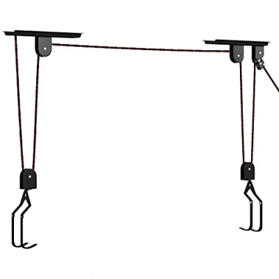 Imagen de WELLGRO Elevador de techo para bicicleta, acero, soporte soporta hasta 23 kg, montaje en