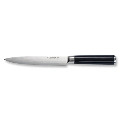Imagen de Echtwerk Damasco Carne Cuchillo de trinchar con una Longitud 18cm. Mango Madera. Incl. Caja Regalo, Stainless Steel, Plata, hoja aprox. 18 cm