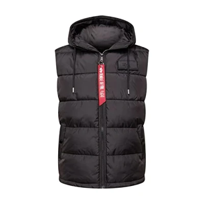 Imagen de Alpha Industries Hooded Puffer Chaleco, Hombre, Talla: XL, Black