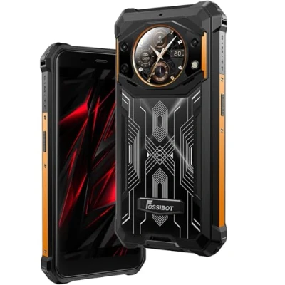 Imagen de FOSSiBOT 10600mAh Batería Smartphone Resistente F101 Pro, Helio P60 15GB 128GB, Funcional Pantalla Trasera, Cámara 24MP, Teléfono Móvil Antigolpes IP68, Android 13, 5.45&#039;&#039; HD +, Dual SIM, GPS Naranja