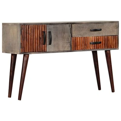 Imagen de vidaXL Mesa Consola Auxiliar Centro Aparador Salón Comedor Casa Hogar Mobiliario Muebles Habitación Decoración 120x35x75 cm Gris Madera Acacia Maciza