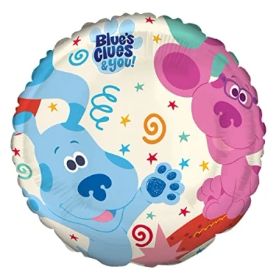 Imagen de Ciao Blue&#039;s Clues globo foil balloon mylar round (46 cm, 18&#039;&#039;) original, azul, rosa, blanco