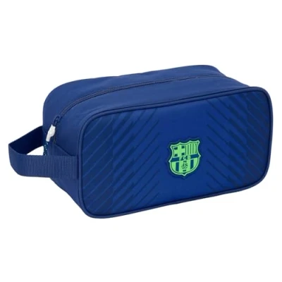 Imagen de Safta F.C. Barcelona Navy Blue Zapatillero Mediano, Multiusos, Portatodo, Deporte, Extraescolares, Fútbol, Cómodo y Versátil, 29x14x15 cm