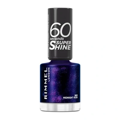 Imagen de Rimmel London, 60 Seconds Super Shine, Esmalte de uñas, 563 Midtnight Rush, 8 ml