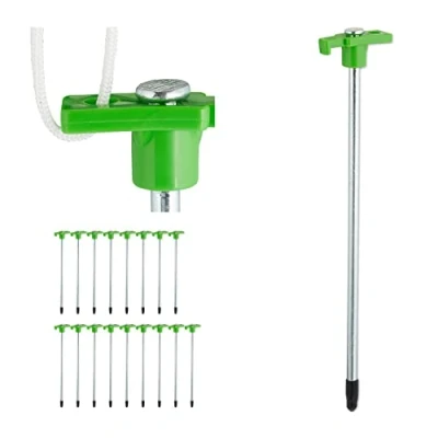 Imagen de Relaxdays Fondo Set de 18 Piquetas Camping, Estacas Suelo Rocoso, 25 cm, Acero, Clavijas Resistentes, Verde Claro