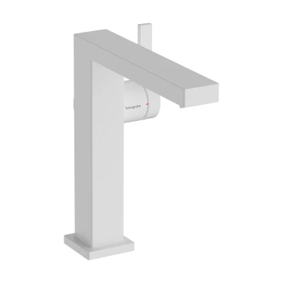 Imagen de hansgrohe Tecturis E Fine grifo lavabo con vaciador Push Open, ahorro de energía (CoolStart), monomando 173 mm, mezclador agua (EcoSmart+), blanco mate, 73040700