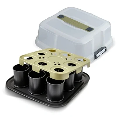 Imagen de Zenker Bake, Click &amp; Go Bandeja para tartas con tapa (9 unidades, 29 x 7 cm, a juego el transporte directo)