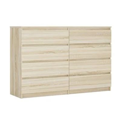 Imagen de 3E 3xE living.com Cómoda 8 cajones 138 cm, Color: Roble Sonoma, L: P: 39 A: 102 cm