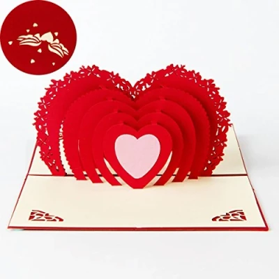 Imagen de Deesospro® día de la Madre tarjeta,Tarjeta cumpleaños para mamá, Tarjeta felicitación pop up 3D con hermoso papel cortado, regalo el sobre incluido (corazón)