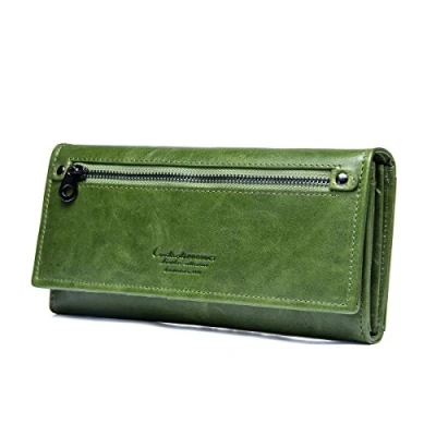 Imagen de Contacts Cartera Embrague del Monedero de Las Mujeres Cuero Genuino (Verde)