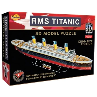 Imagen de Cheatwell Games BYO rompecabezas 3D a gran escala del Titanic Kits de modelo barco, familiares y cruceros, 3D, regalos para niños adultos, 113 piezas