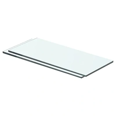 Imagen de vidaXL 2X Estantes Panel Balda Placa Estantería para Casas o Tiendas de Pared Expositora Decoración Vidrio Transparente 40x12cm