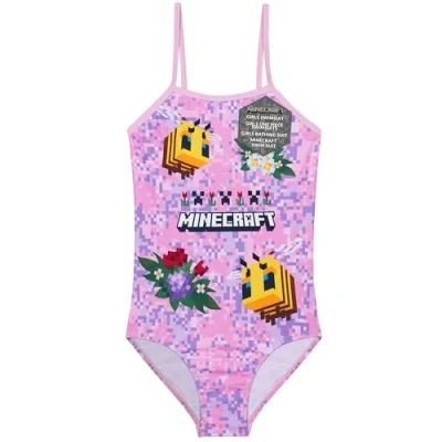 Imagen de Get Trend Minecraft Bañador Niña Traje de Baño Natación Pieza Única para Piscina y Playa Cómodo Bañadores (9 10 Years, Rosa Minecraft)