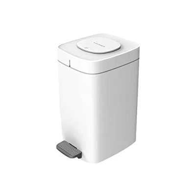 Imagen de JOYBOS JOB087 Papelera Cubo 15 l Cuadrado con Pedal Incluye 30 Bolsas de Basura, litros, ABS+PP, Blanco