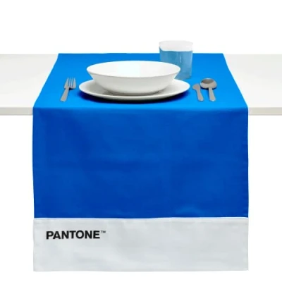 Imagen de SWEET HOME Pantone 04270505 Camino de Mesa (100% algodón, 220 g, 45 x 145 cm), Color Azul